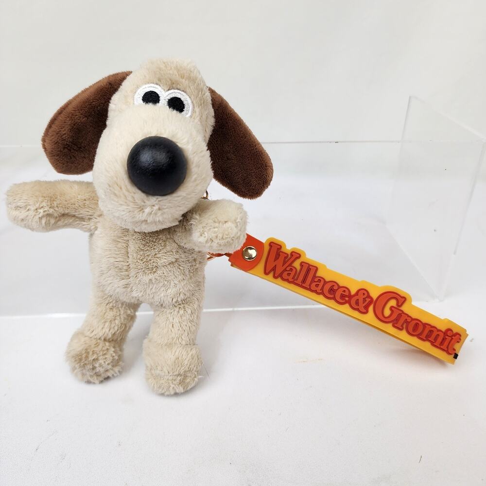 Wallace & Gromit Plush Stuffed 5" Gromit Keychain Backpack Charm Wrist Strap